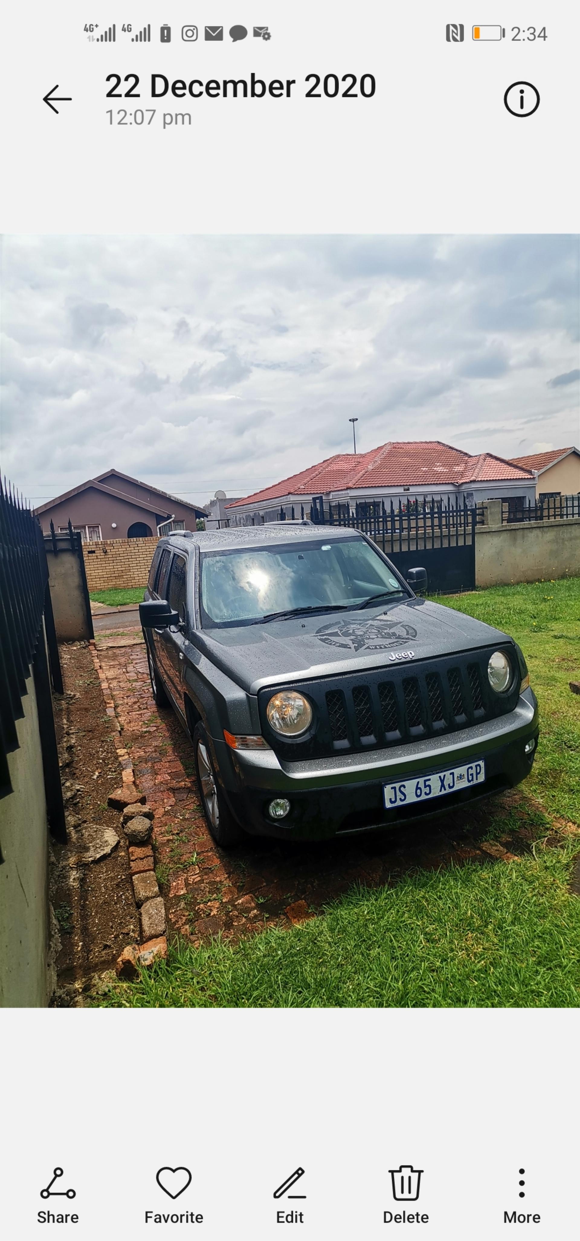 Used Jeep Patriot 2.4 CVT Auto 2012 on auction with a price of R 89,000. Jeep Patriot 2.4 CVT Auto